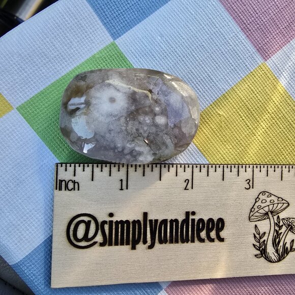 Flower Agate Crystal Palm Stone [M] - Picture 1 of 3